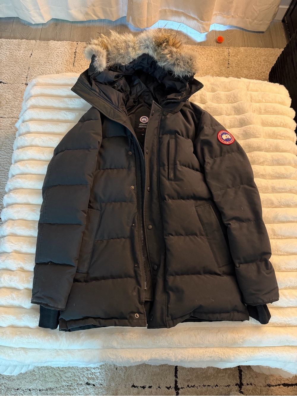 Canada Goose Men’s Black Down Puffer Parka with Fur Hood